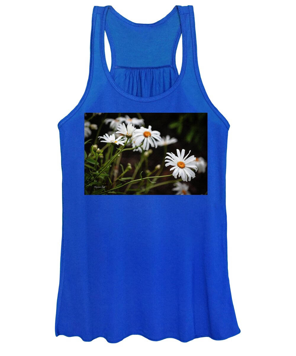 Photograph Women's Tank Top featuring the photograph A Profusion of Daisies by Suzanne Gaff