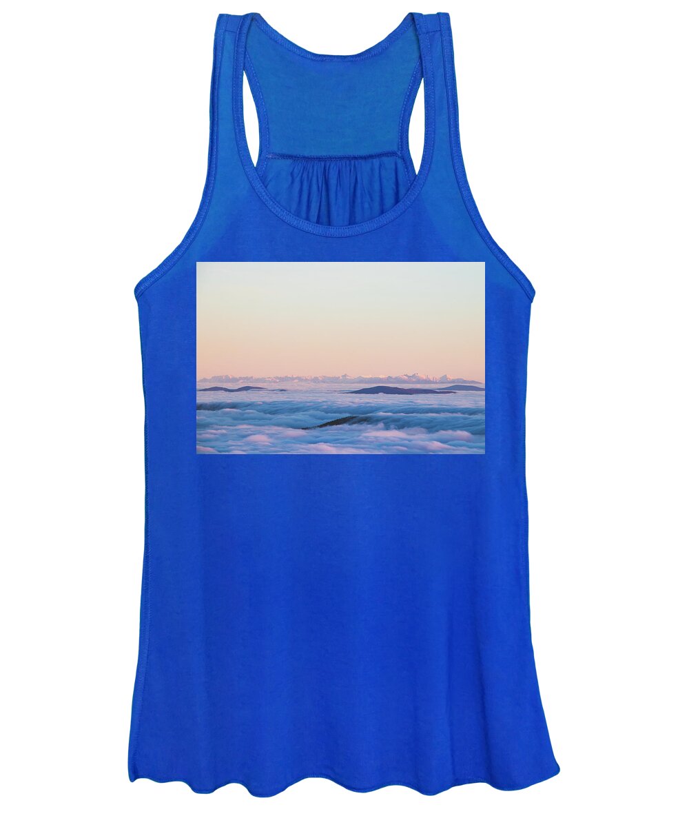 Transportation Women's Tank Top featuring the photograph Above clouds and sunset - High Tatras, Slovakia by Vaclav Sonnek