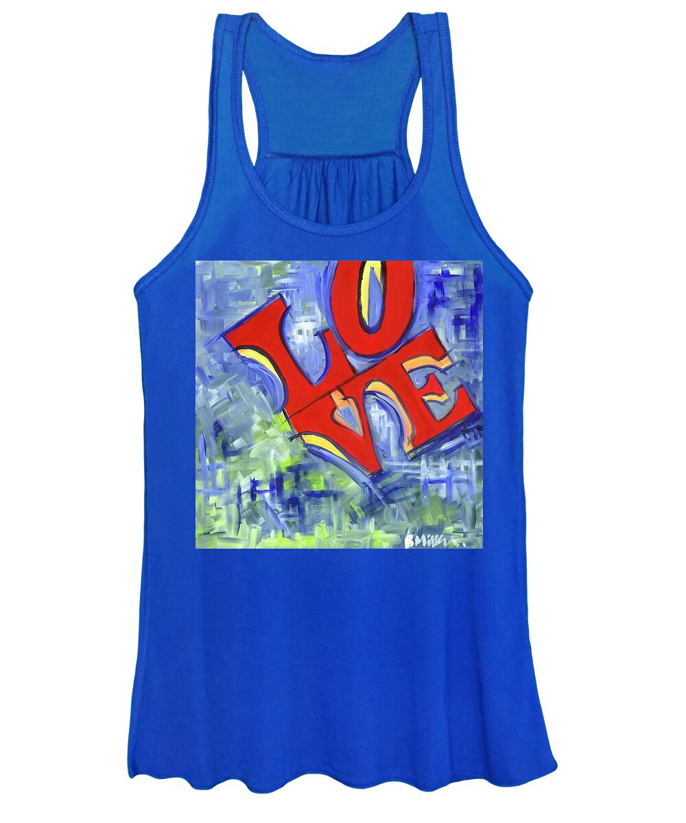 Love Women's Tank Top featuring the painting Abstract Love by Britt Miller