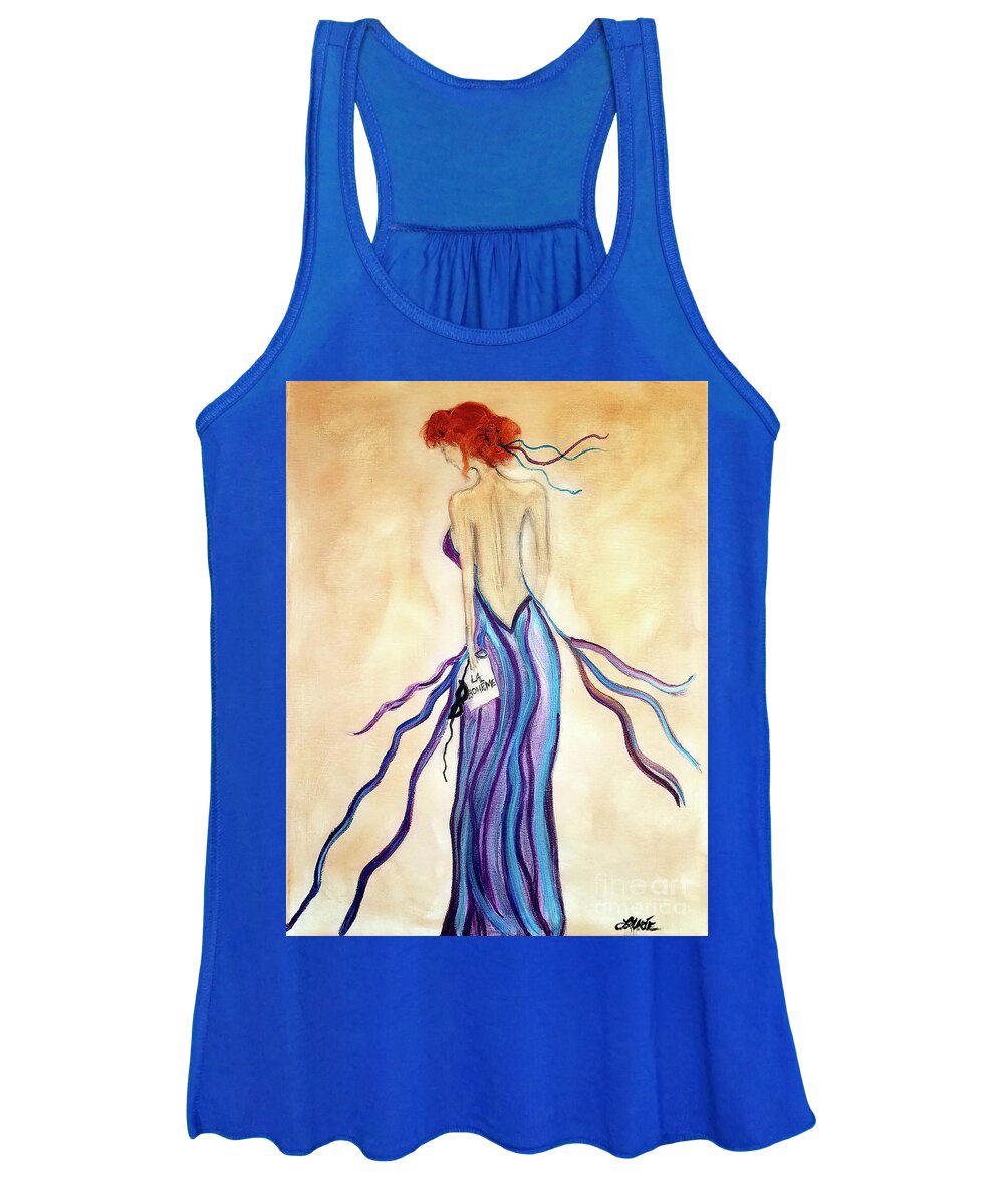 Mask Women's Tank Top featuring the painting After the Opera by Artist Linda Marie