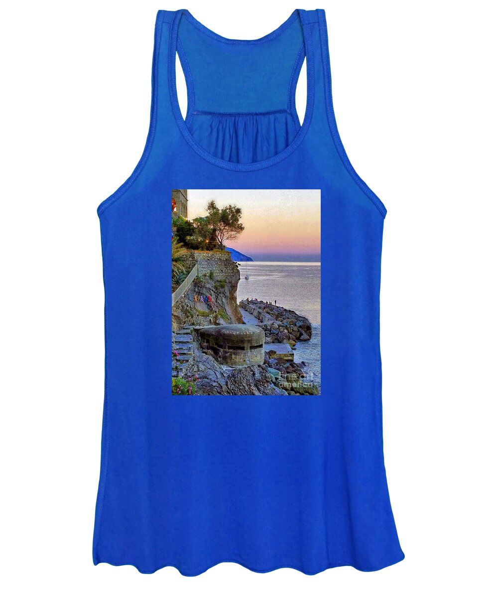 Monterosso Al Mare Women's Tank Top featuring the photograph Afternoon Reverie on the Riviera by Sea Change Vibes