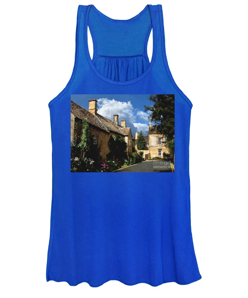 Bourton-on-the-water Women's Tank Top featuring the photograph Another Backstreet in Bourton by Brian Watt