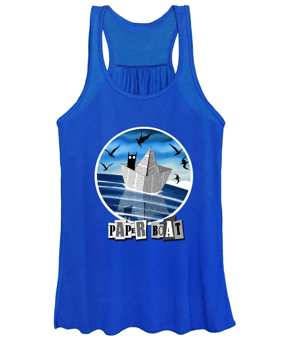 Paper Boat Women's Tank Top featuring the painting Paper Boat by Andrew Hitchen