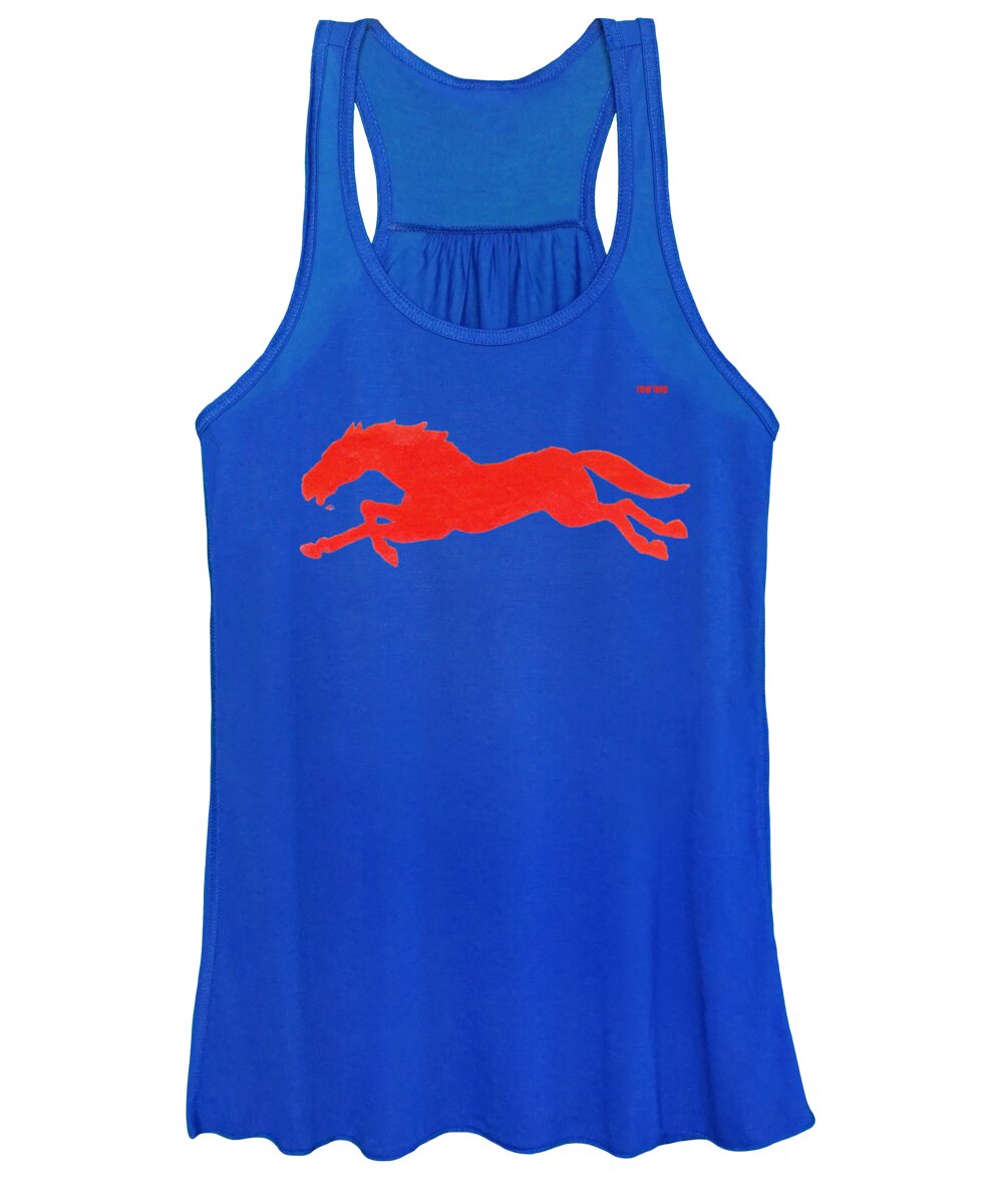 Smu Women's Tank Top featuring the mixed media 1933 SMU Mustangs Art by Row One Brand