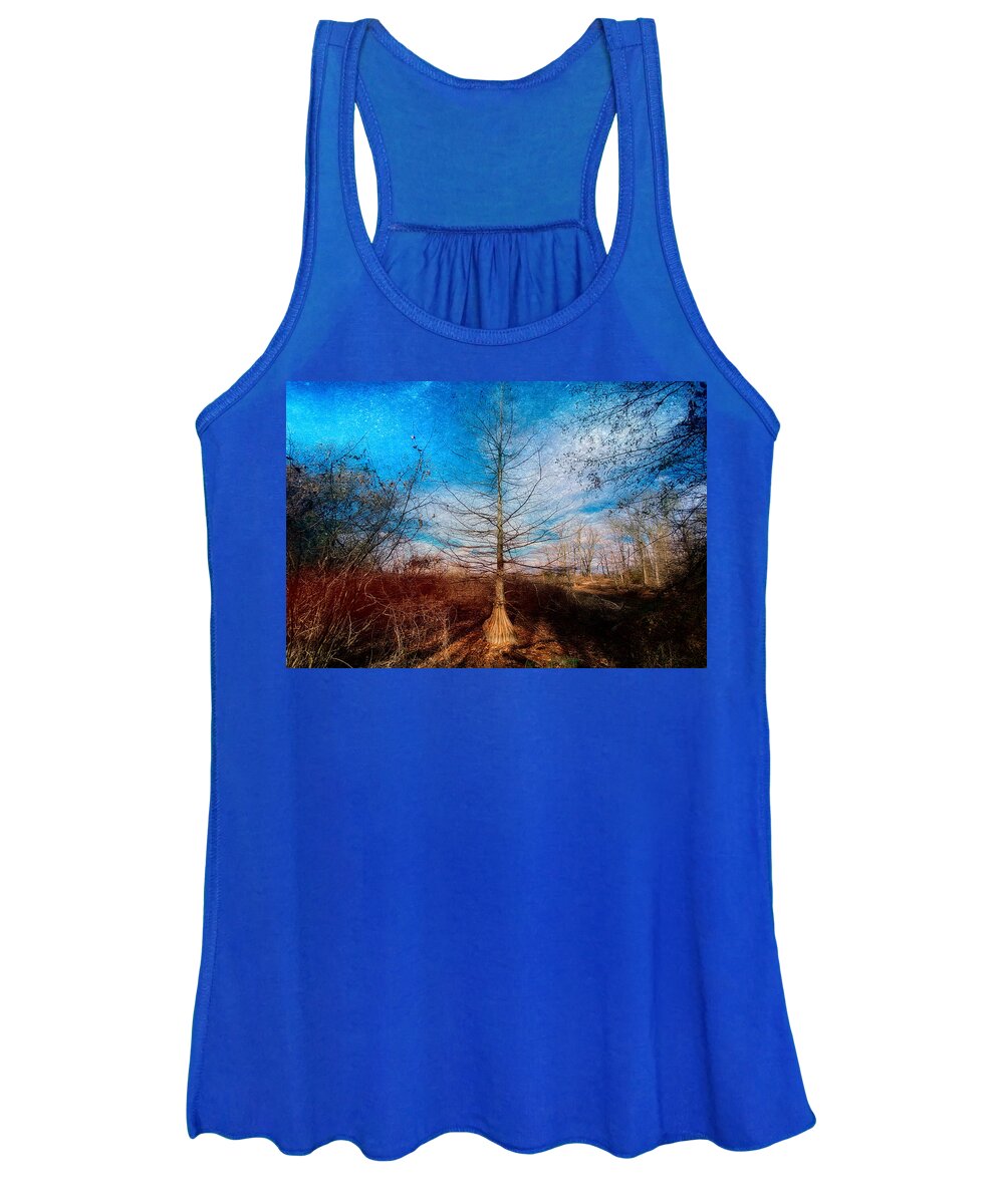 Tree Women's Tank Top featuring the photograph Bald Cypress in a Dry Bog by Steven Gordon