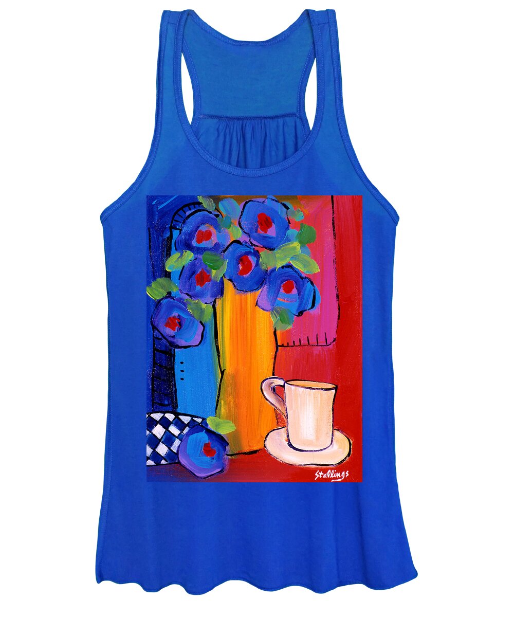 Still Life Women's Tank Top featuring the painting Bistro Five by Jim Stallings