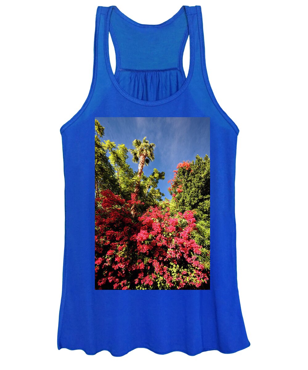Blue Sky Women's Tank Top featuring the photograph Bougainvillea Palm Springs California 0454 by Amyn Nasser
