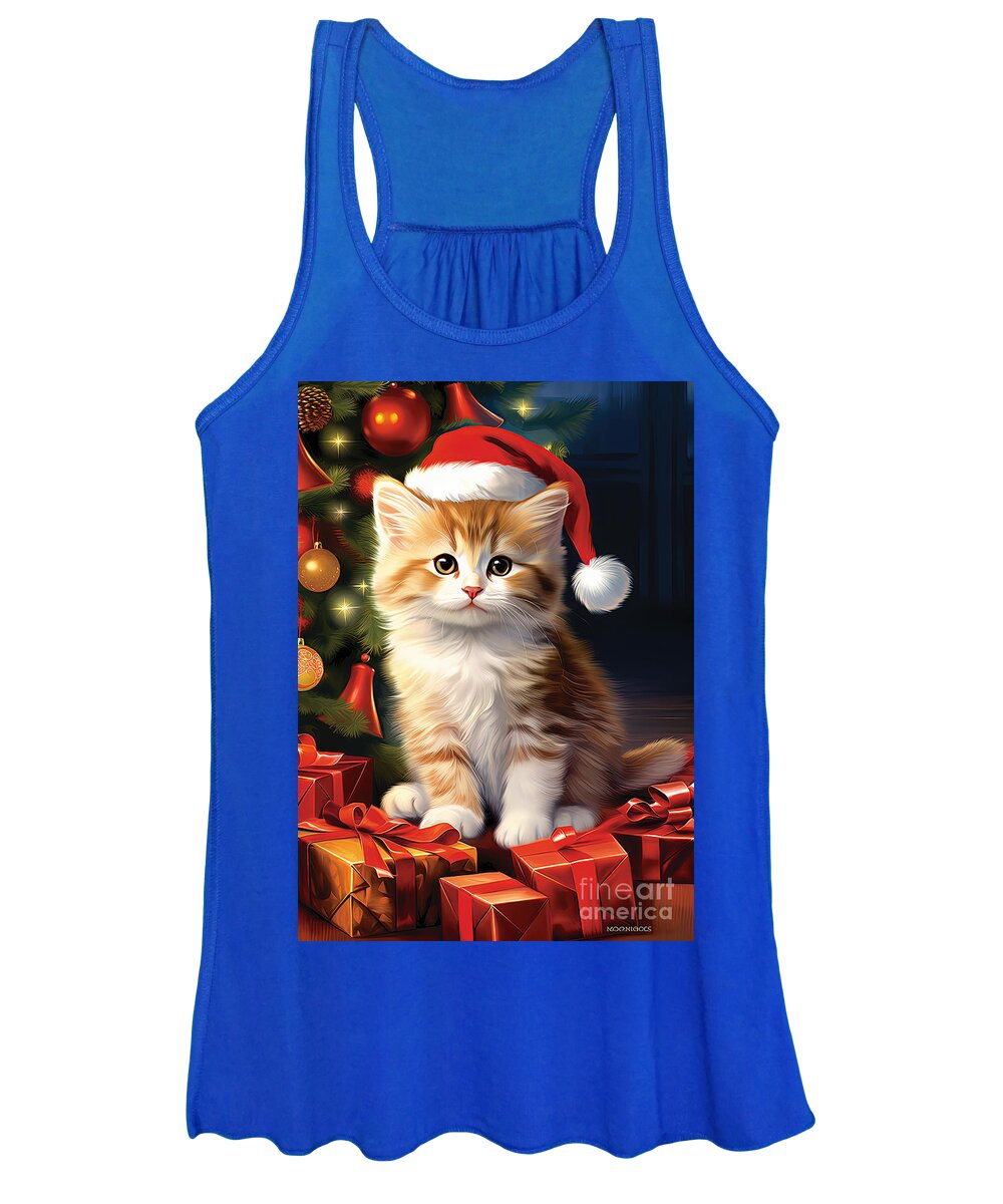 Cat Women's Tank Top featuring the digital art Christmas Time Series 0151 by Carlos Diaz