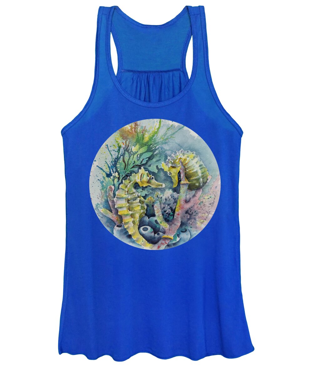 Seahorses Women's Tank Top featuring the painting Courtship by Amanda Amend