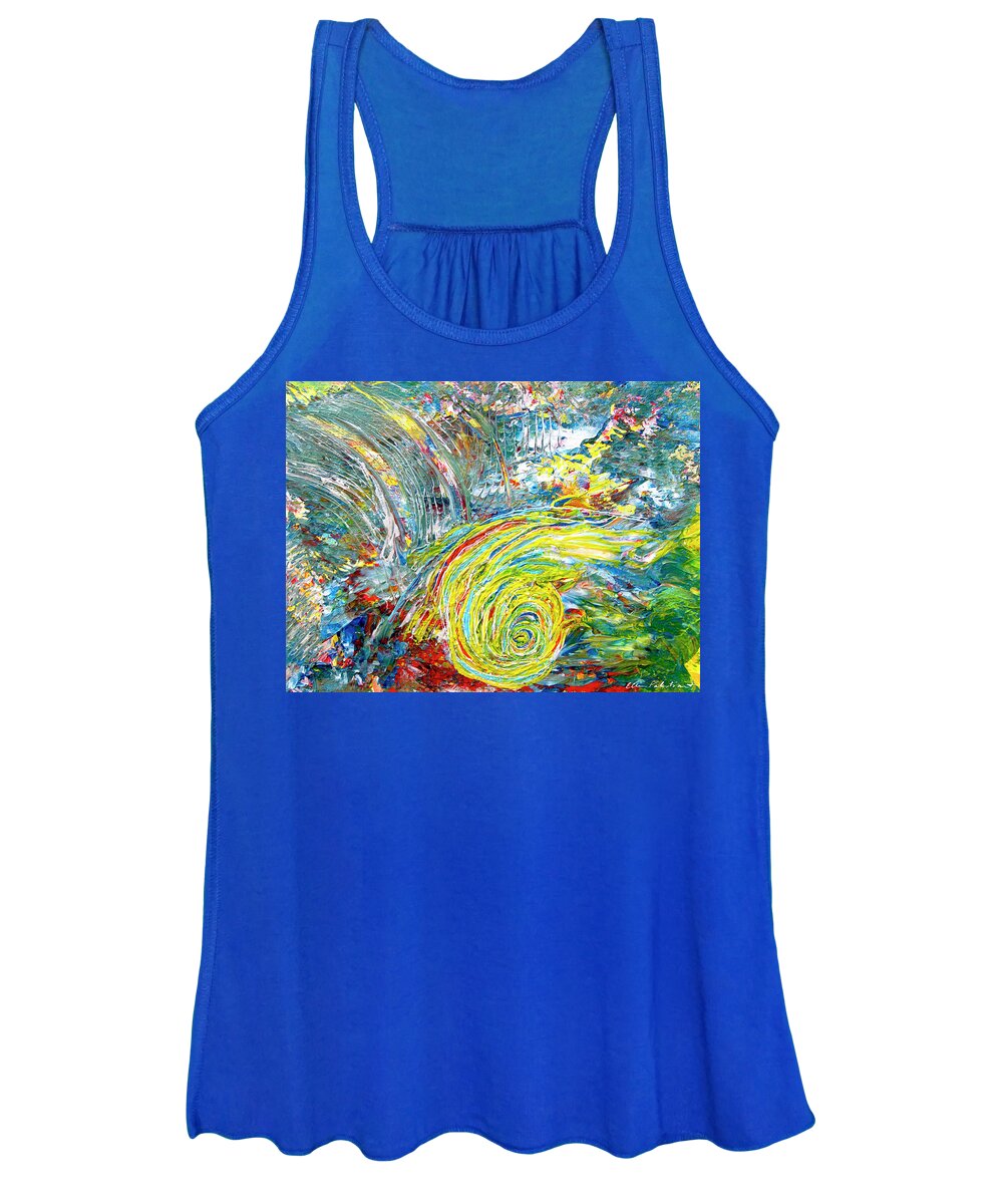 Wall Art Women's Tank Top featuring the painting Creative Vaulting and Somersaulting by Ellen Palestrant