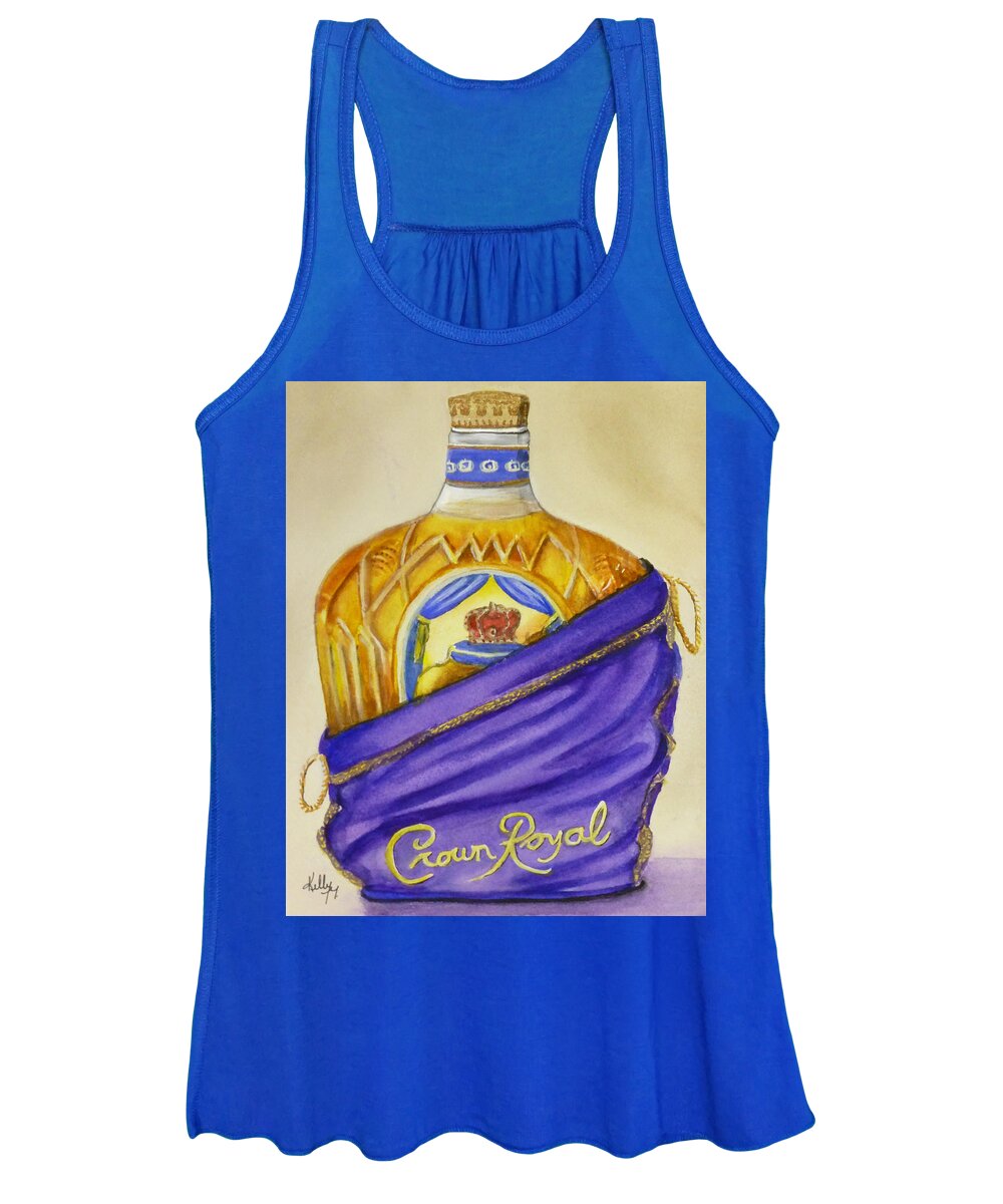 Crown Royal Women's Tank Top featuring the painting Crown Royal Whiskey by Kelly Mills