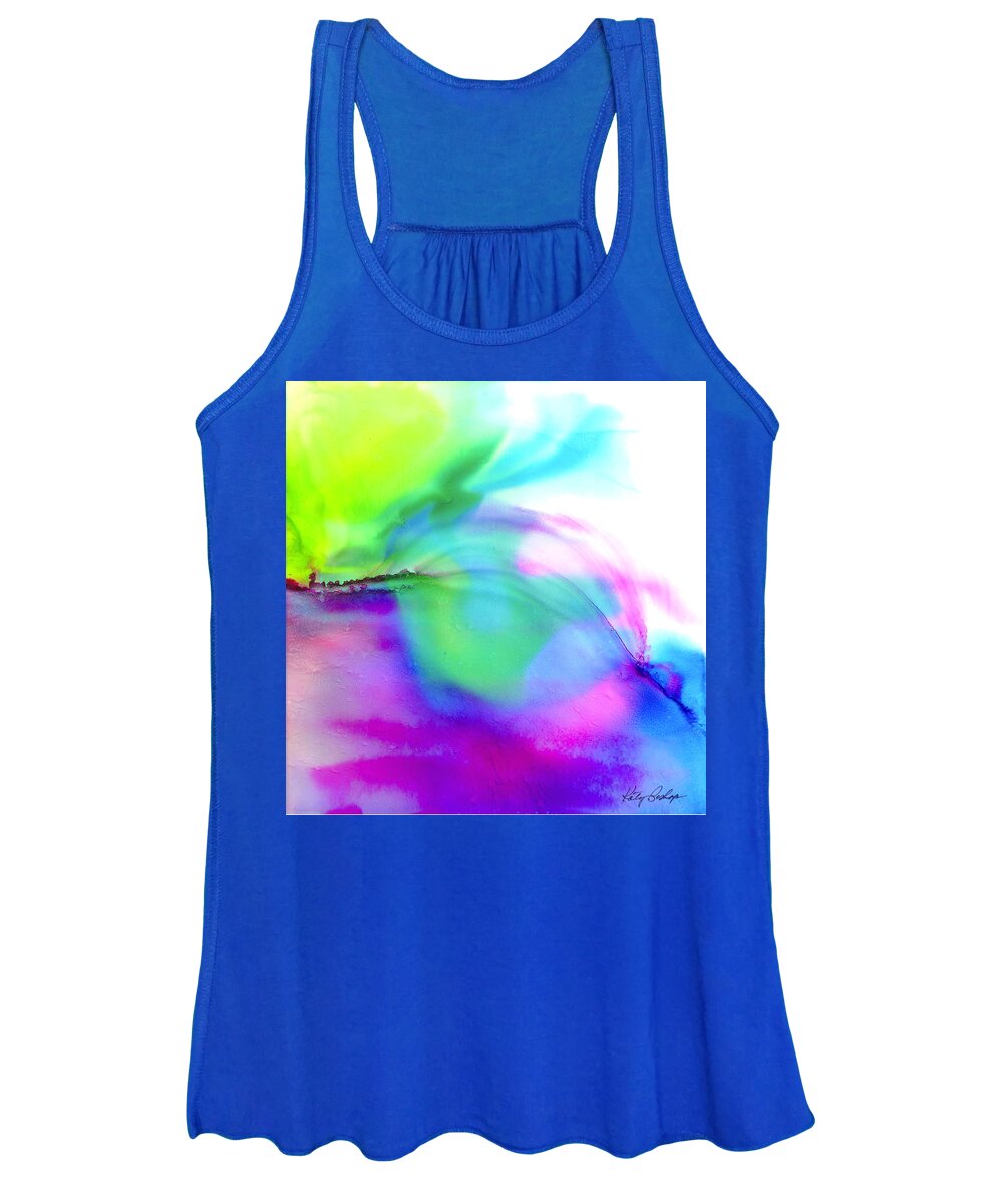 Blue Women's Tank Top featuring the painting Emerging by Katy Bishop