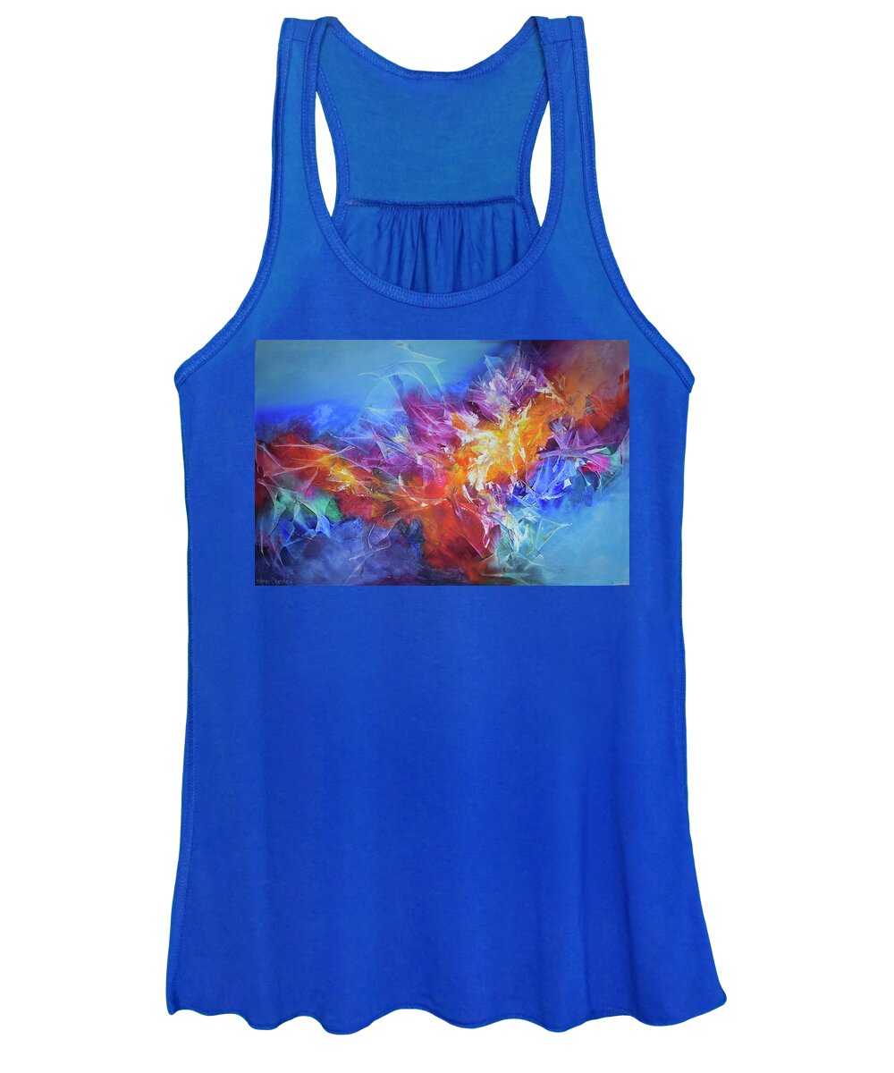 Radiant Abstract Art Women's Tank Top featuring the painting Empowered by Karen Kennedy Chatham