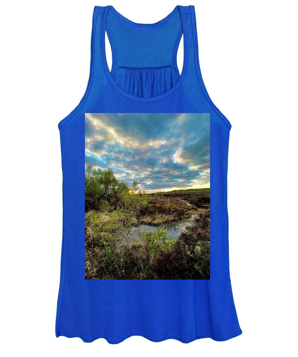 Sunset Bog Women's Tank Top featuring the photograph Heavenly Sky by Six Months Of Walking