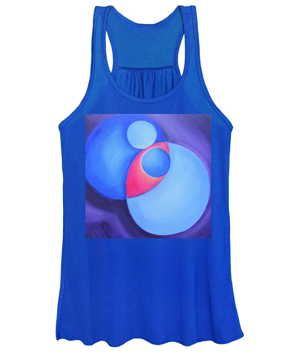 Blue Women's Tank Top featuring the painting Hugging....when we are sad by Jennifer Hannigan-Green