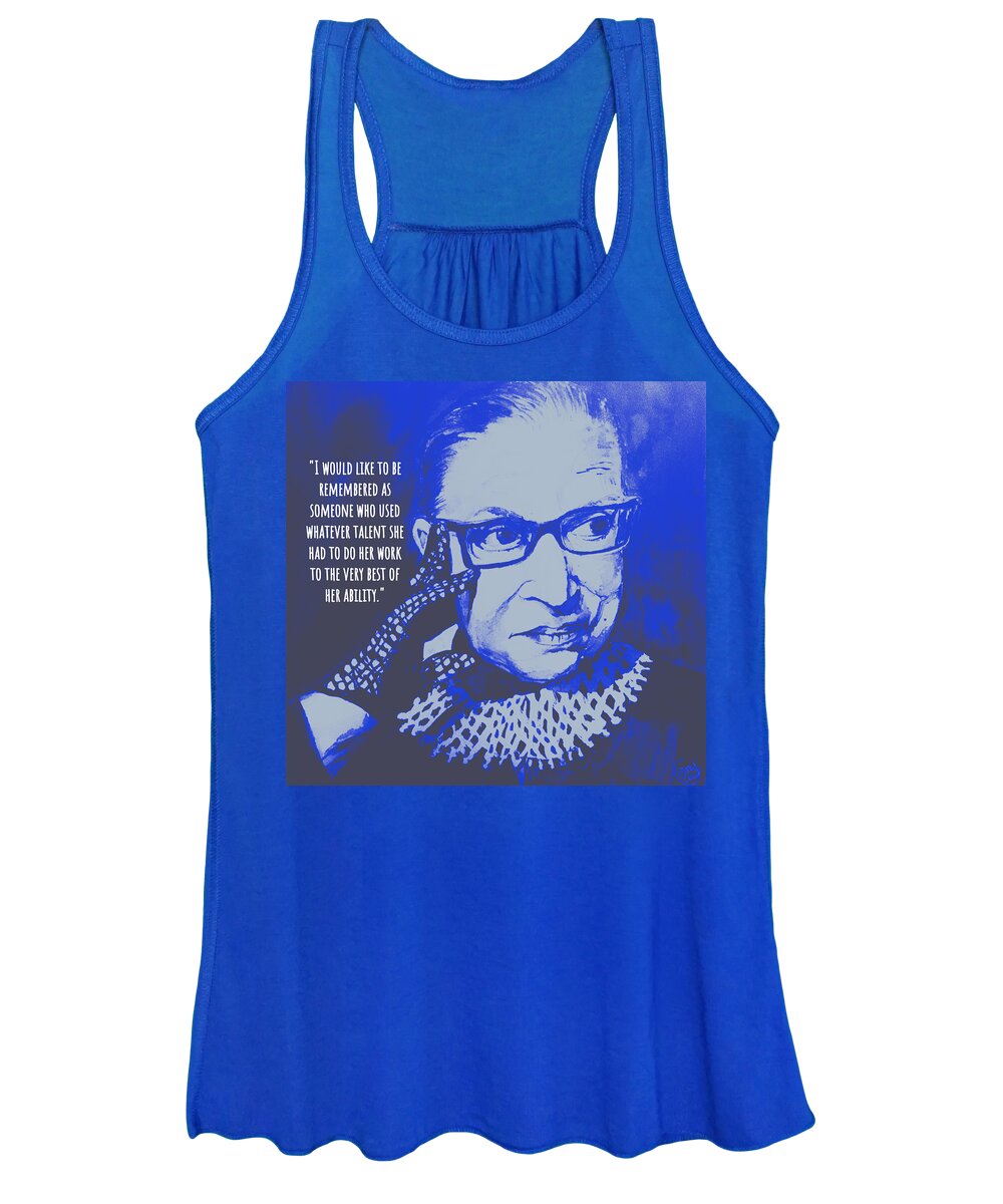 Ruth Bader Ginsburg Women's Tank Top featuring the mixed media I would like to be remembered by Eileen Backman