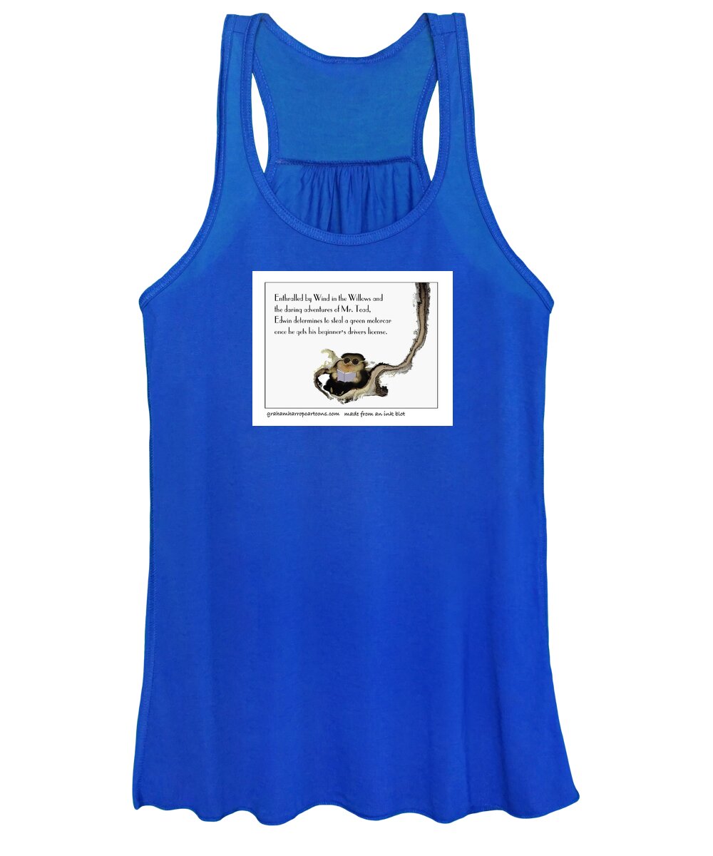 Animals Women's Tank Top featuring the mixed media Inspired by the literate Mr. Toad by Graham Harrop