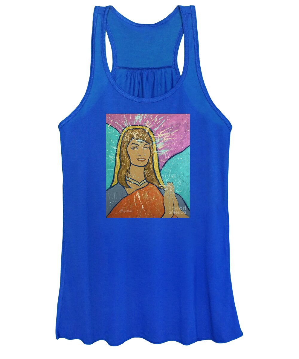 Angels Women's Tank Top featuring the painting Let it be magical by Monica Elena