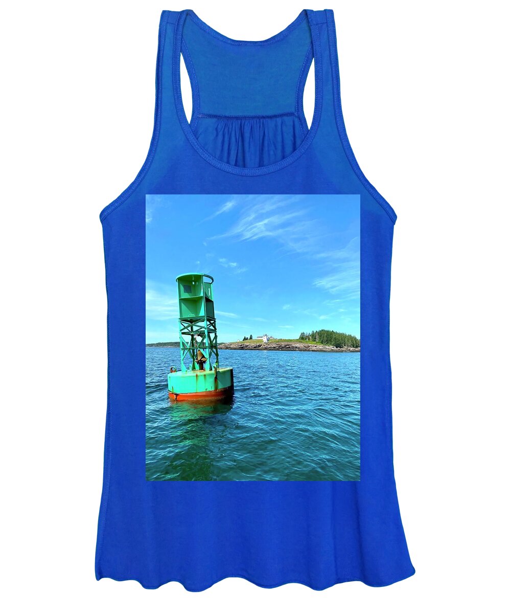 Maine Women's Tank Top featuring the photograph Maine Harbor Buoy by Jonathan Sabin