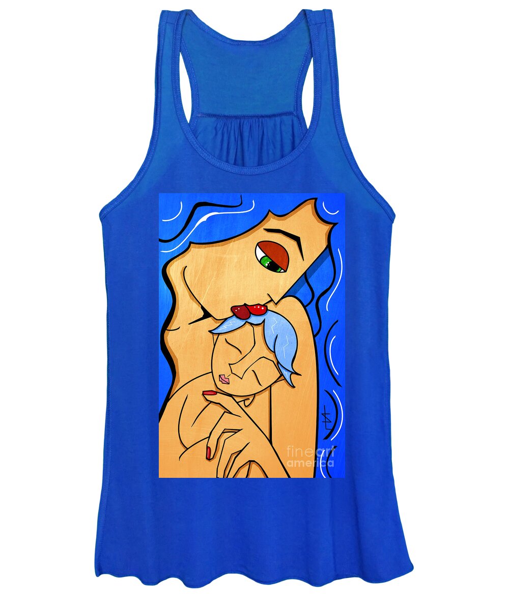 Mother And Baby Women's Tank Top featuring the mixed media Motherhood by Sannel Larson