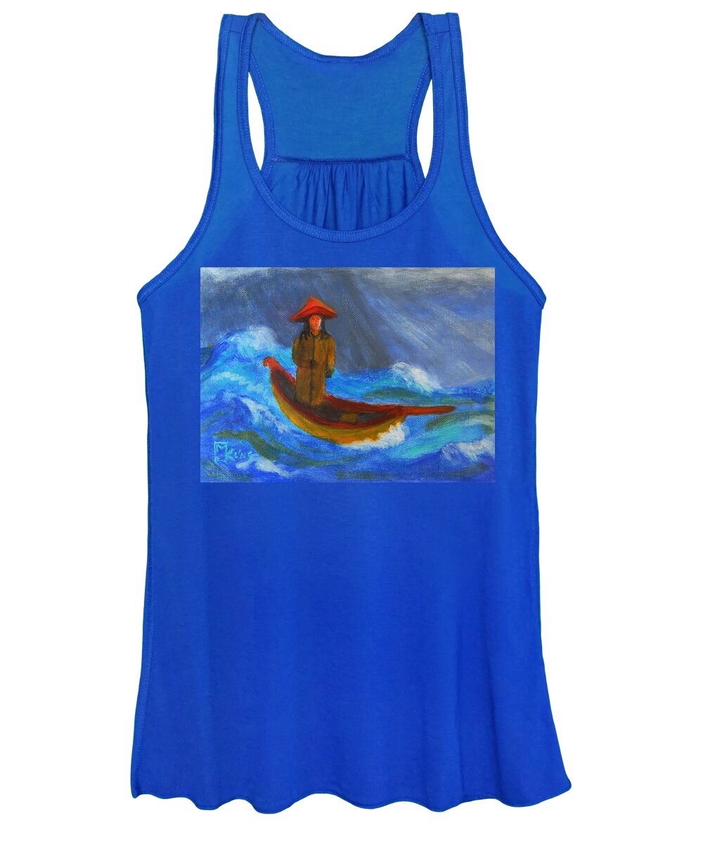 Sea Women's Tank Top featuring the painting Navigator by Mike Kling