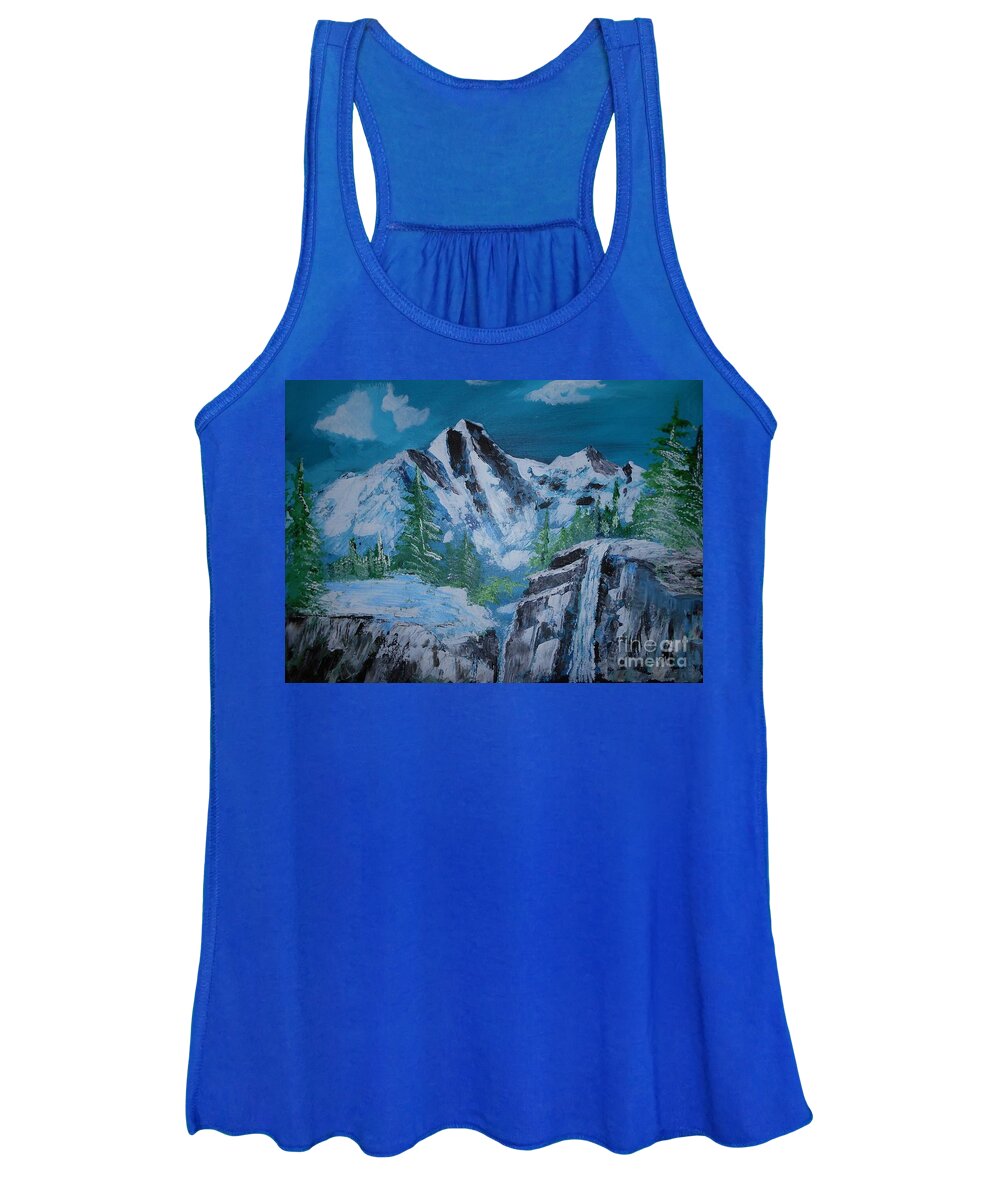 Mountains Women's Tank Top featuring the painting Overlook Painting # 366 by Donald Northup