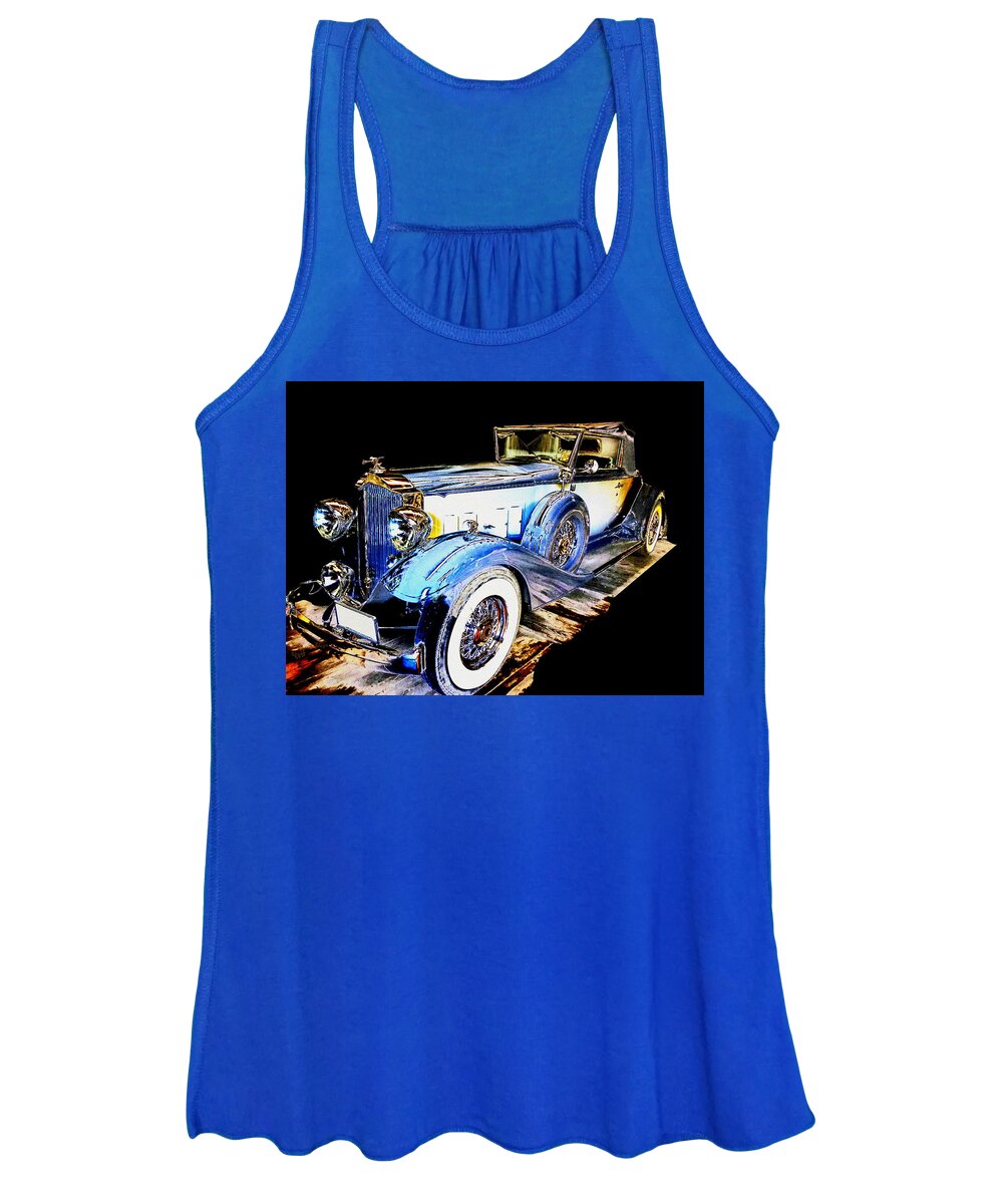 Vintage Cars Women's Tank Top featuring the digital art Packard by Cliff Wilson