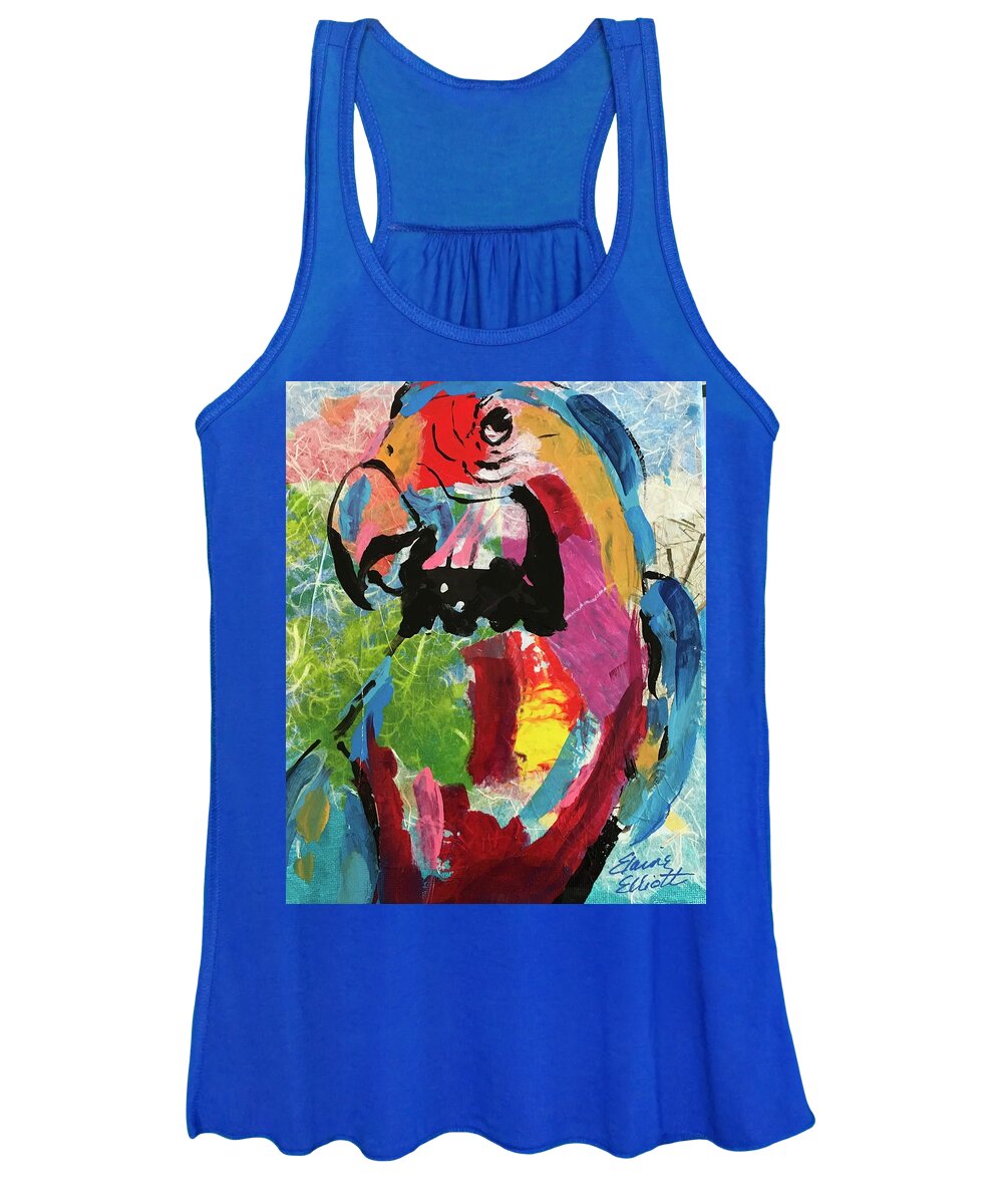 Mexico Macaws Women's Tank Top featuring the painting Parrot Portrait by Elaine Elliott