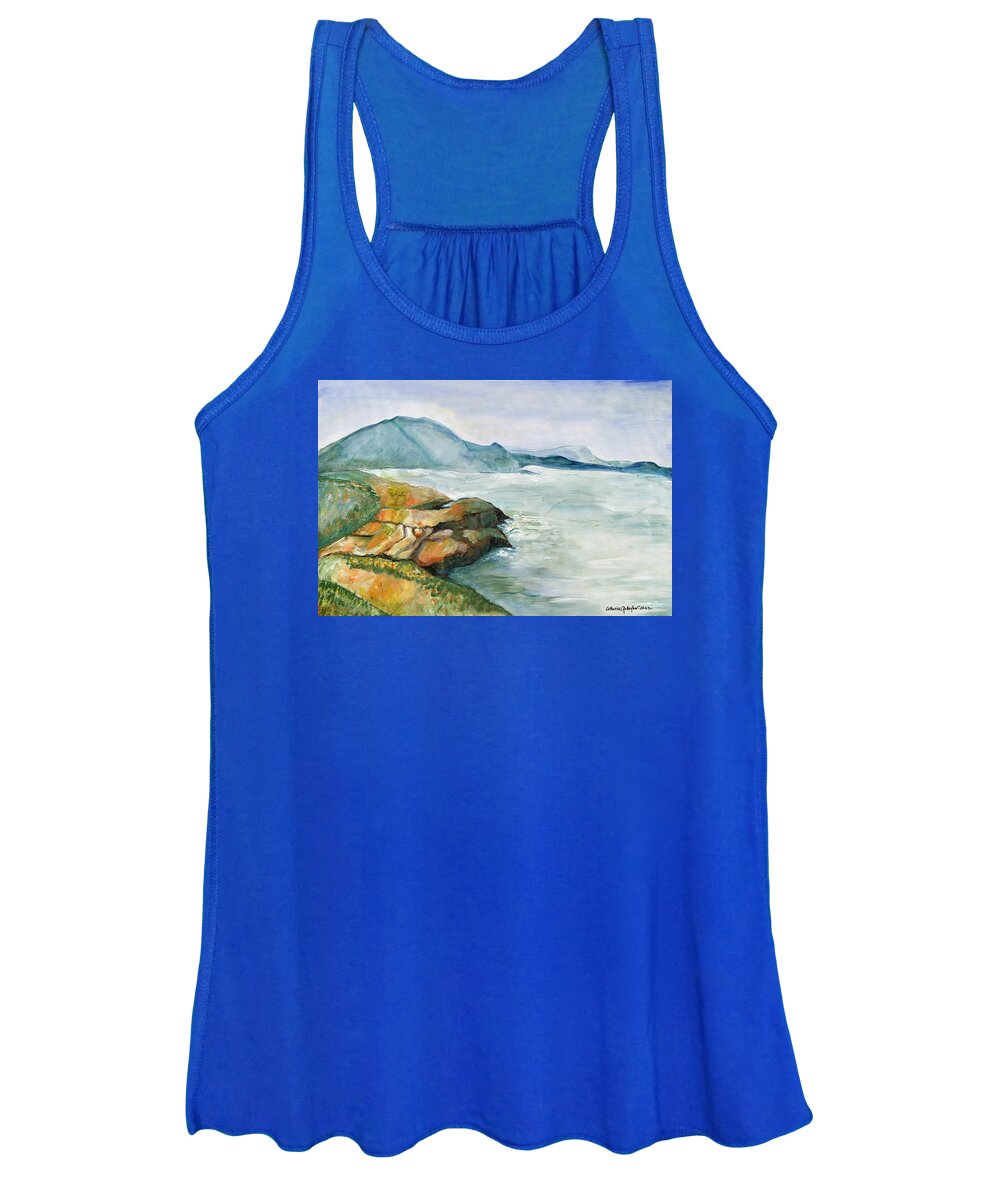 Landscape Women's Tank Top featuring the painting Point Lobos by Catharine Gallagher