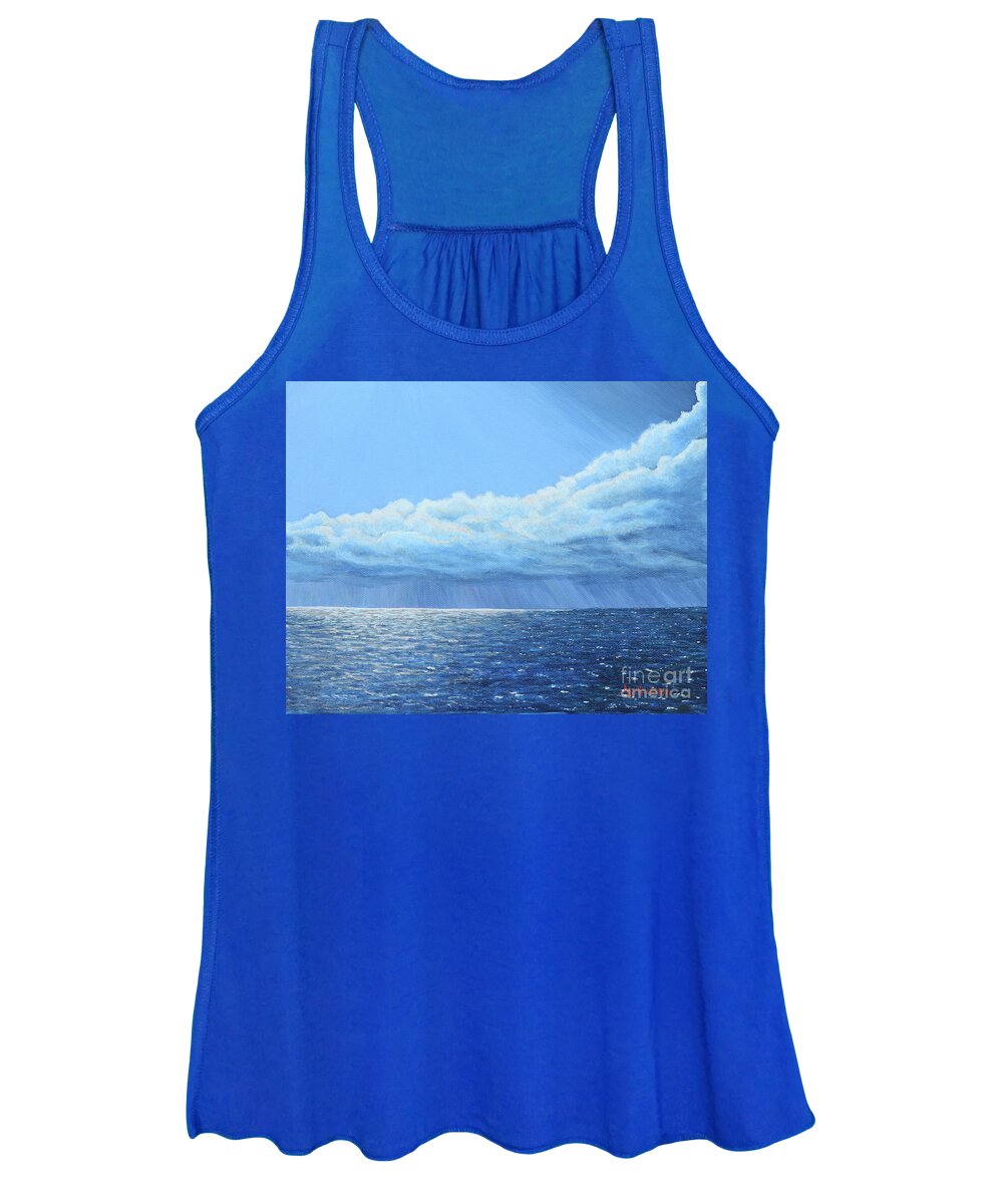 Marine Women's Tank Top featuring the painting Rain Is Coming by Aicy Karbstein
