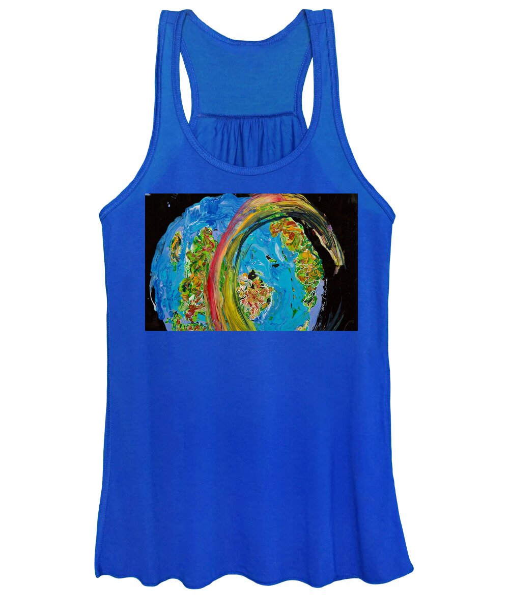 Wall Art Women's Tank Top featuring the painting Rainbow Halo by Ellen Palestrant