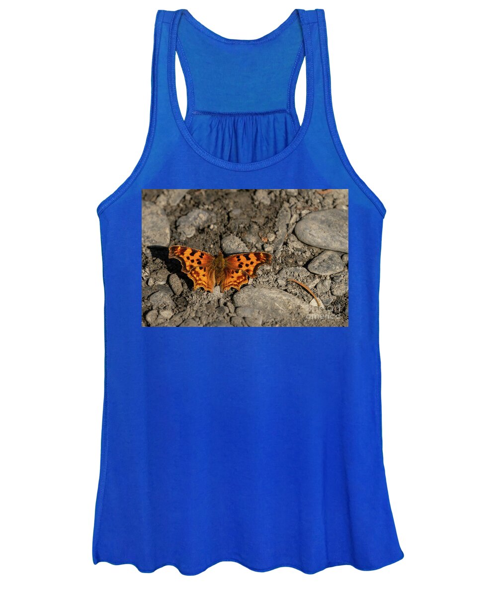 Lepidoptera Women's Tank Top featuring the photograph Satyr Comma Butterfly by Nancy Gleason