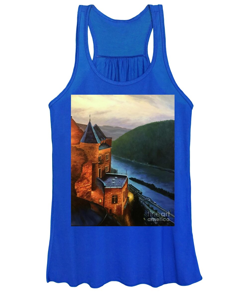 Oil Painting Women's Tank Top featuring the painting Schonburg Castle by Sherrell Rodgers