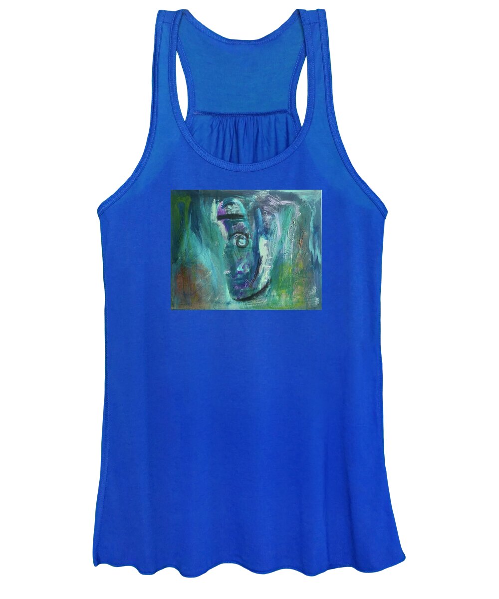 Acrylic Women's Tank Top featuring the painting See My Face, Say My Name by Laura Jaffe