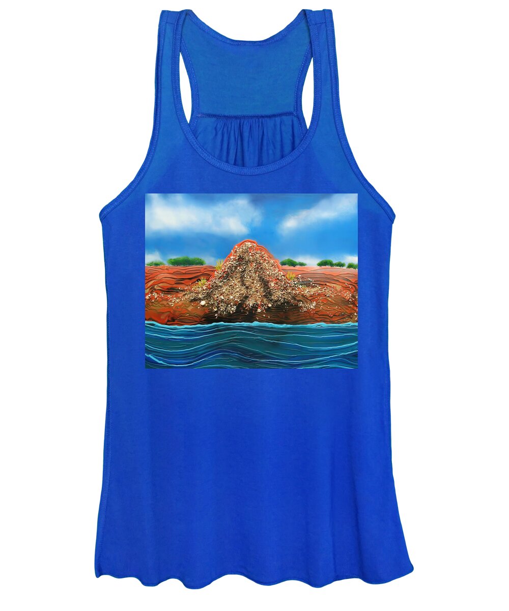 Shell Mound Women's Tank Top featuring the painting Shell Mound by Joan Stratton