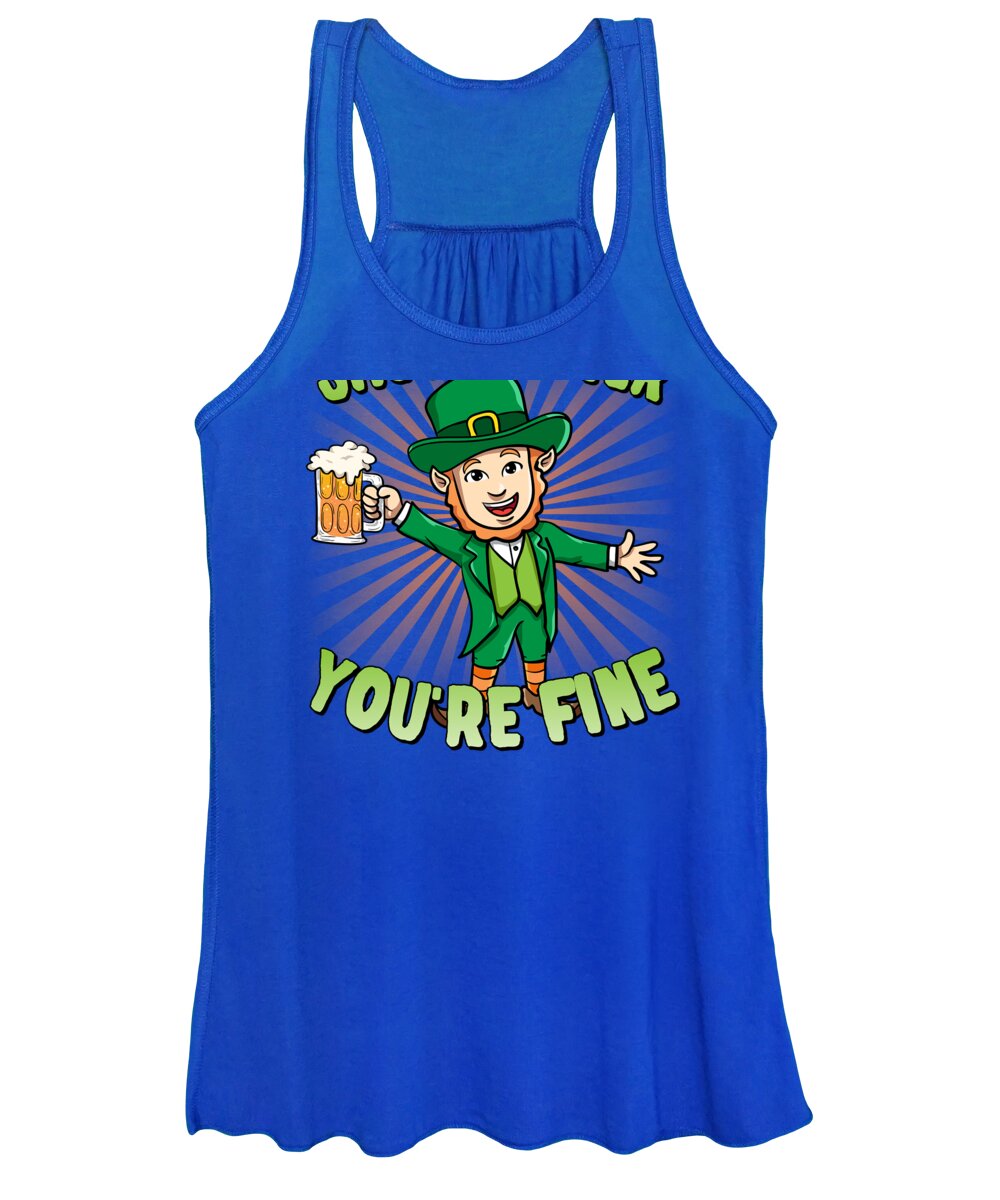 Cool Women's Tank Top featuring the digital art Shut Up Liver Youre Fine Leprechaun Beer Drinking St Patricks Day by Flippin Sweet Gear