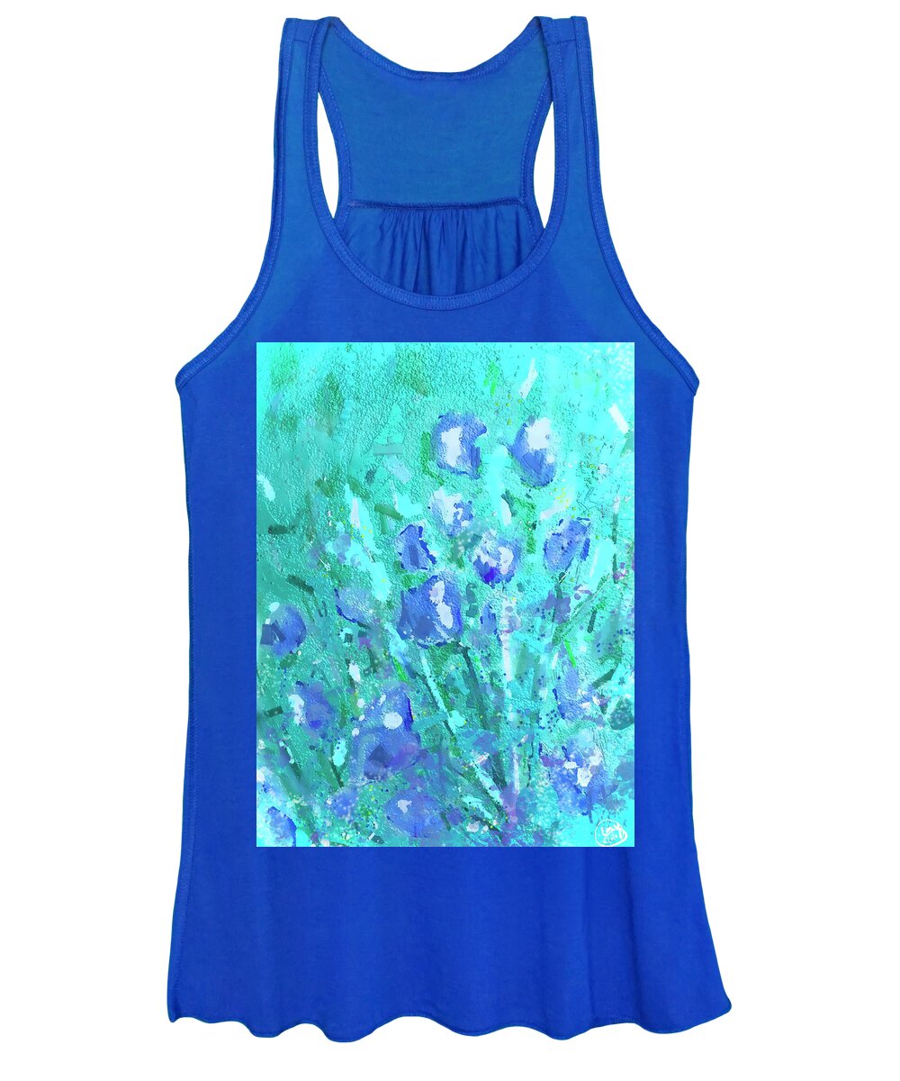 Soft Women's Tank Top featuring the digital art Softly in Blue by Eileen Backman