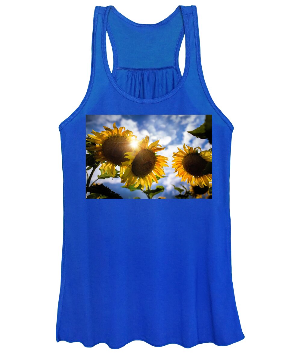 Sunflowers Women's Tank Top featuring the photograph Sunflower Glory by Nicole Engstrom