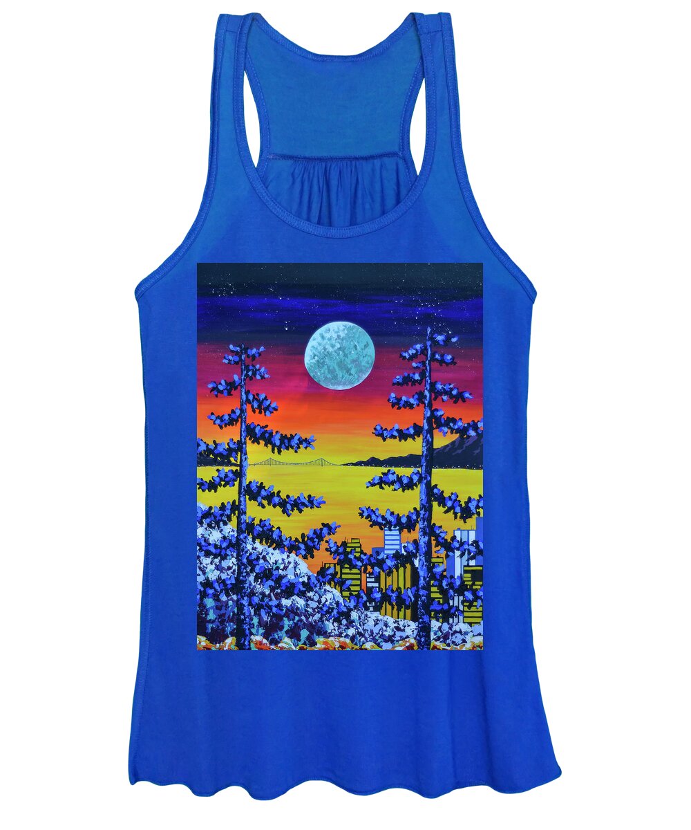 San Francisco Women's Tank Top featuring the painting The Living Bay by Ashley Wright