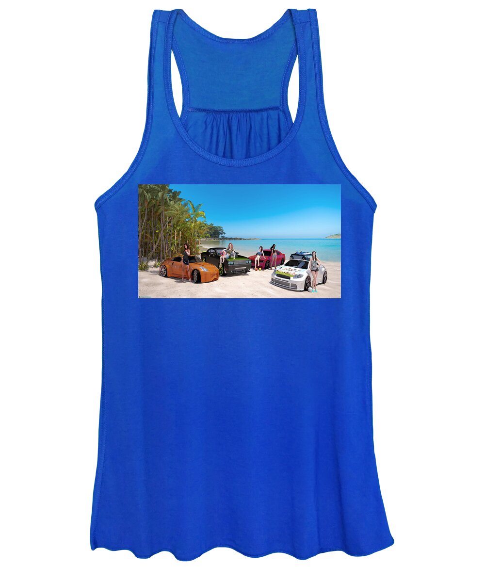 Automotive Women's Tank Top featuring the digital art The Pack - Sand Life by Williem McWhorter