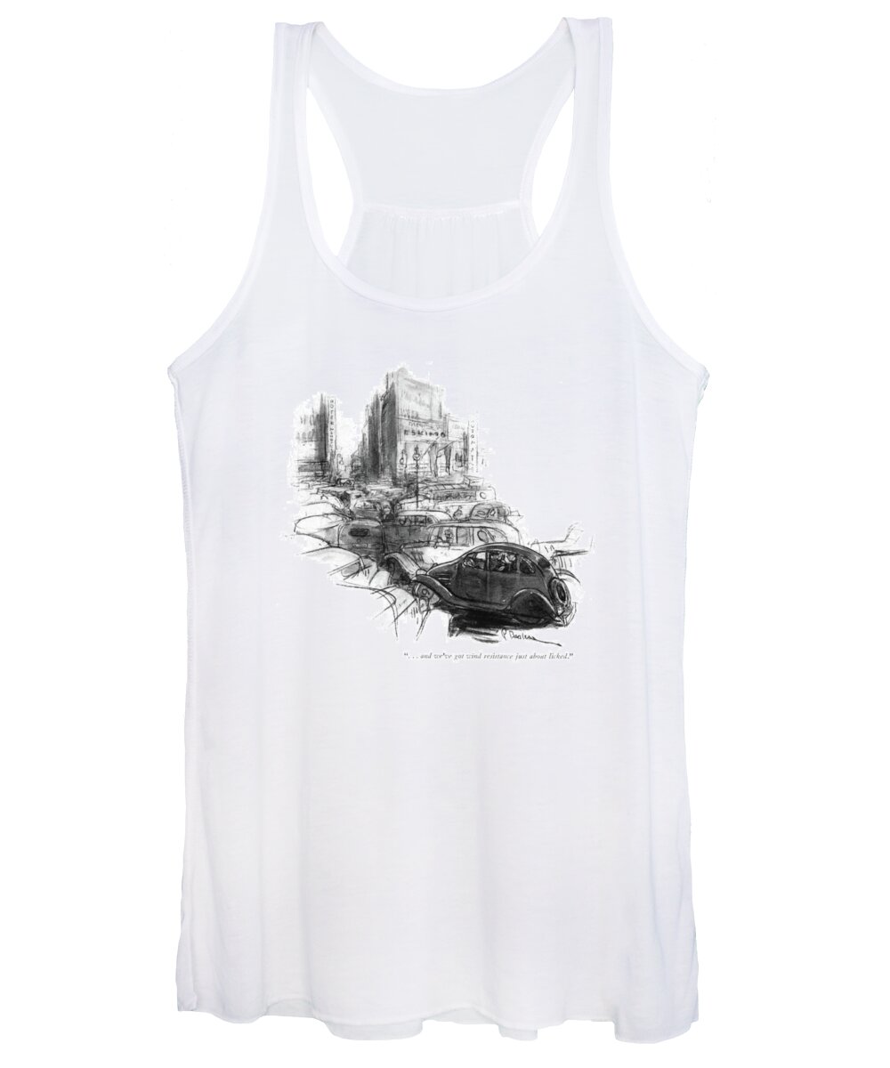 106072 Pba Perry Barlow Women's Tank Top featuring the drawing Wind Resistance by Perry Barlow