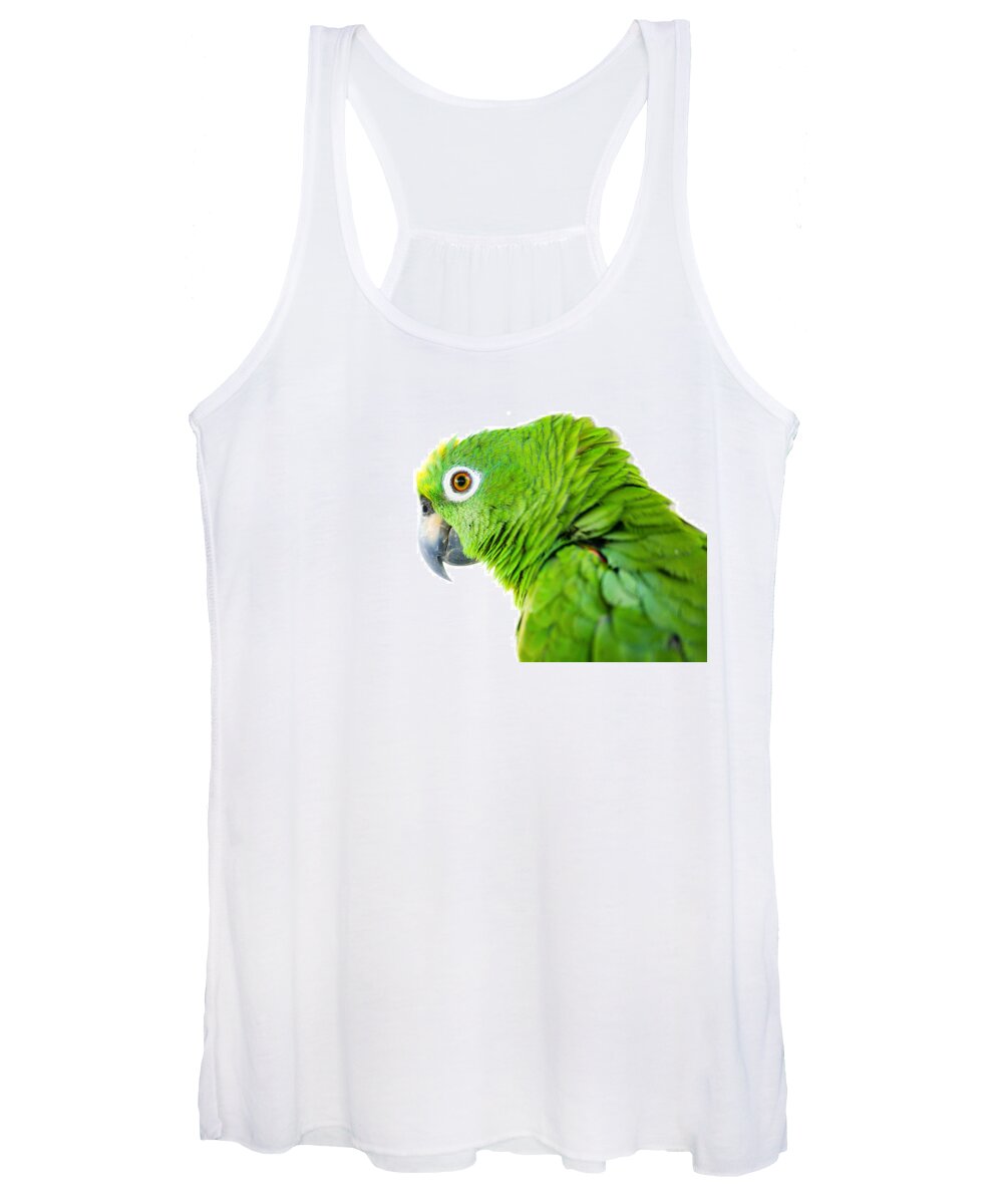 Parrot Women's Tank Top featuring the photograph Amazon parrot #1 by Alexey Stiop