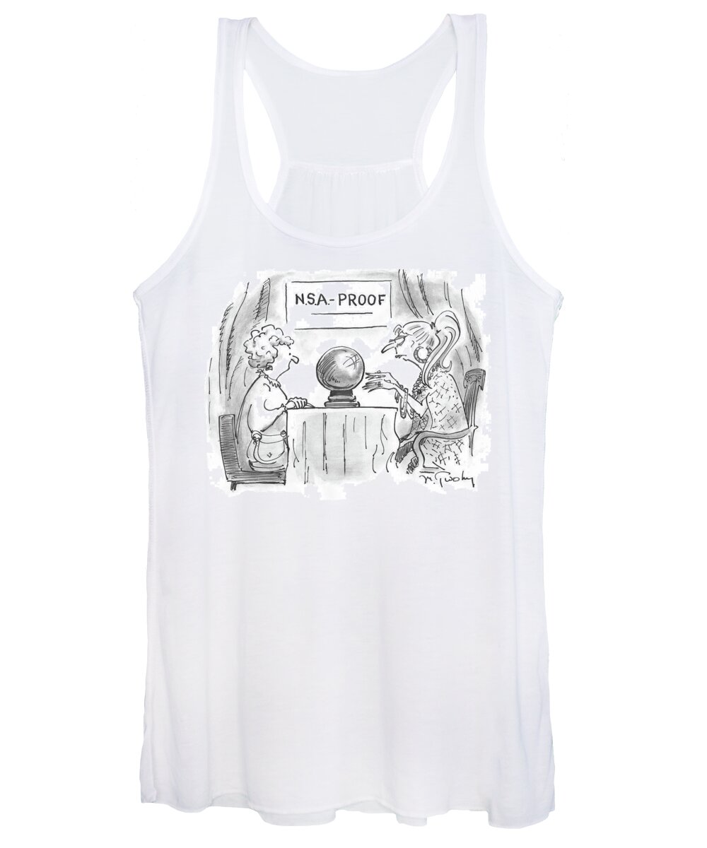 N.s.a. Proof Women's Tank Top featuring the drawing Nsa Proof #1 by Mike Twohy