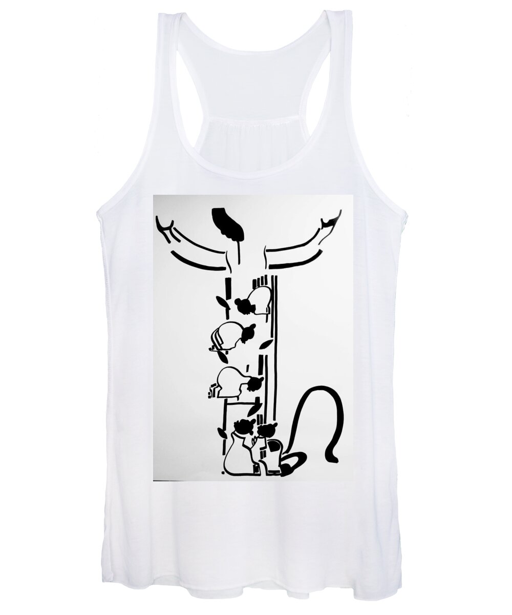 Jesus Women's Tank Top featuring the drawing Five Wise Virgins #10 by Gloria Ssali