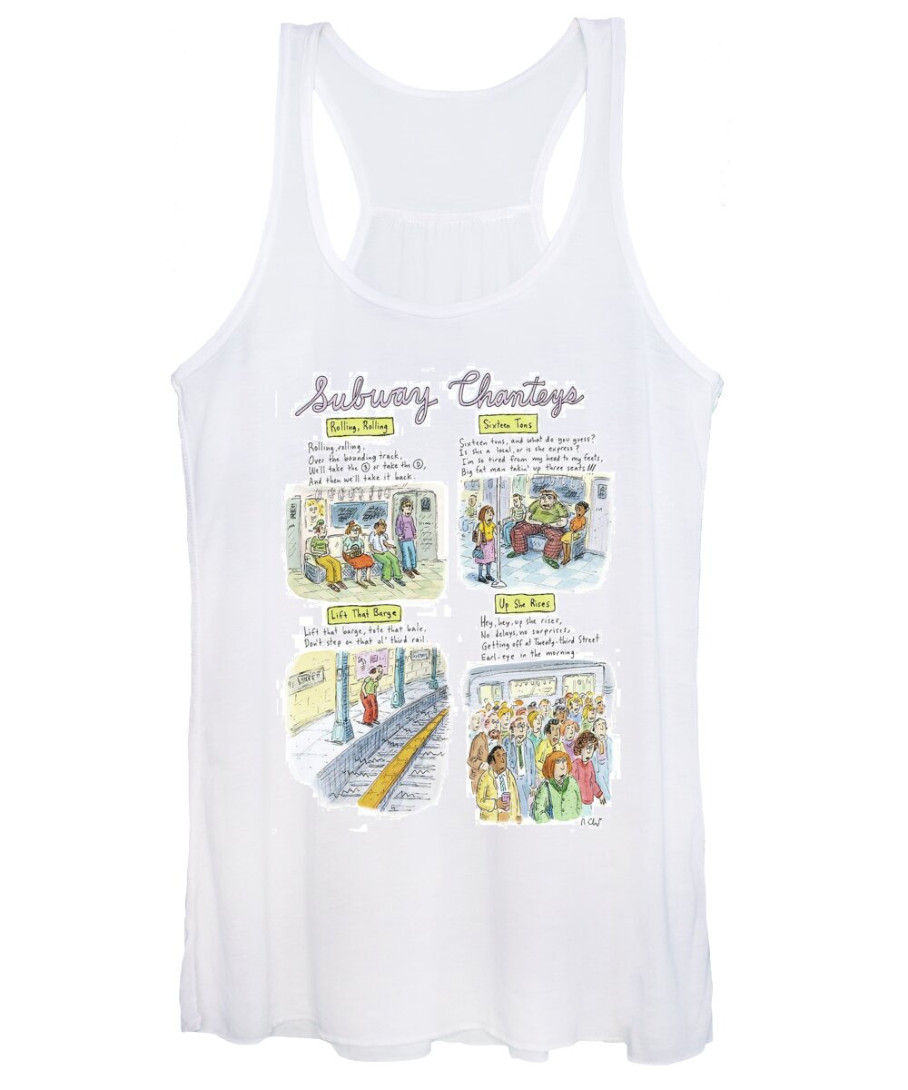 Subway Chanteys
130808 Rch Roz Chast Women's Tank Top featuring the drawing New Yorker June 1st, 2009 by Roz Chast