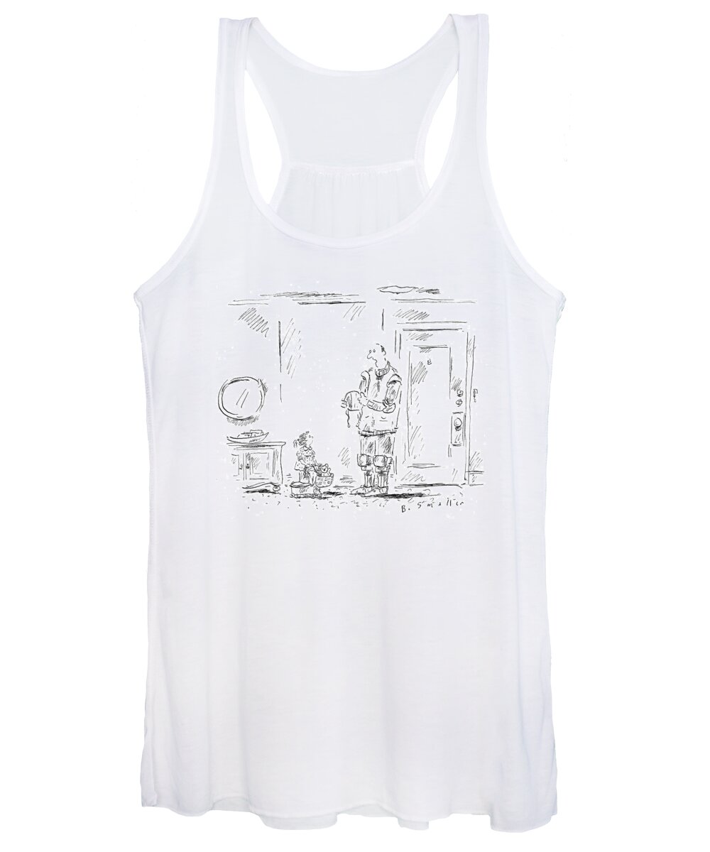 Health Women's Tank Top featuring the drawing Daddy Doesn't Ride His Bike For Fun - Daddy Rides by Barbara Smaller