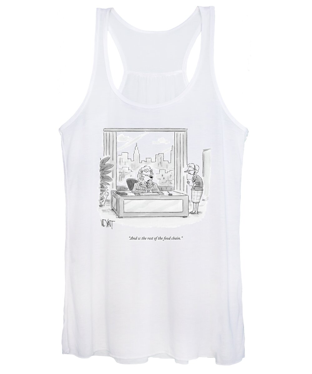 Email Women's Tank Top featuring the drawing And Cc The Rest Of The Food Chain by Christopher Weyant