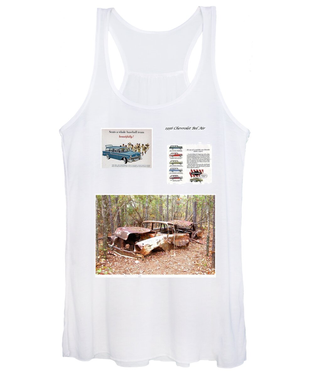 3412 Women's Tank Top featuring the photograph 1956 Chevrolet Bel Air Wagon by Gordon Elwell