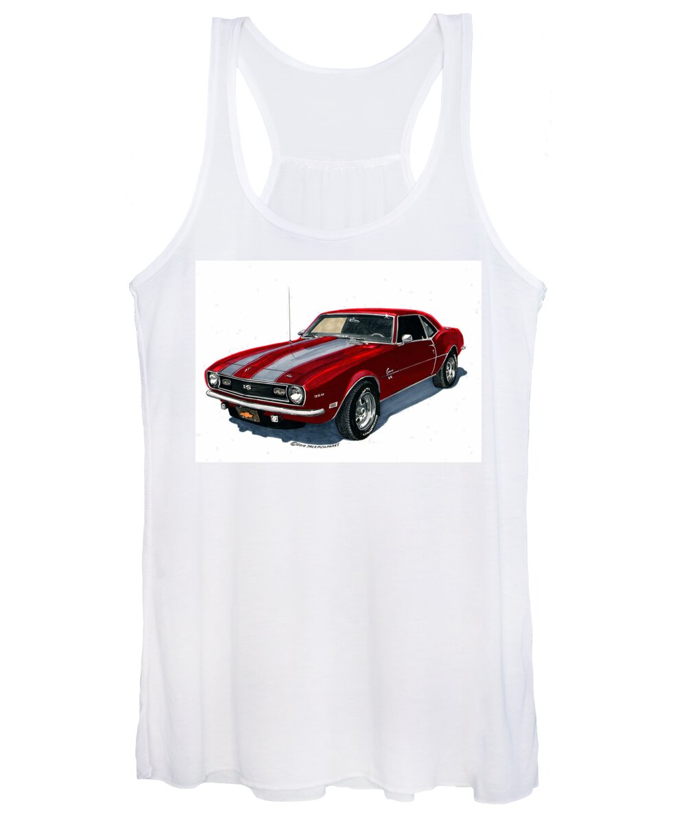 1968 Women's Tank Top featuring the painting 1968 Camaro SS 350 by Jack Pumphrey