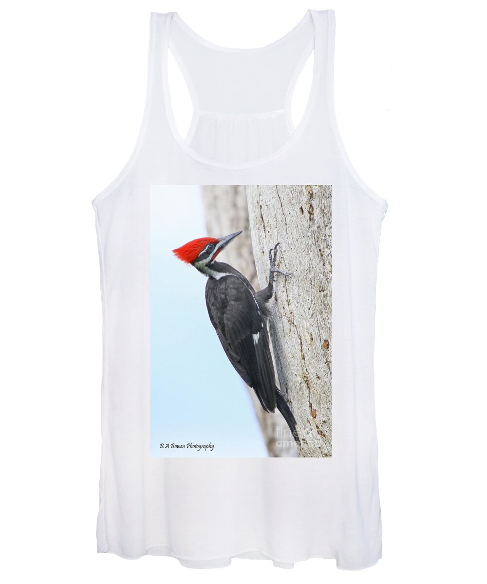 Pileated Woodpecker Women's Tank Top featuring the photograph Pileated Woodpecker #2 by Barbara Bowen
